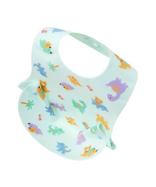 MIKI HOUSE HOT BISCUITS 総柄 お食事スタイ グリーン