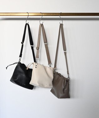 blancle シュリンクレザー ドローストリング2wayバッグ LIGHT BEIGE