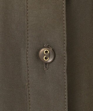 SHARE PARK LADIES 【洗える】ドルマンスリーブサテンシャツ カーキ系