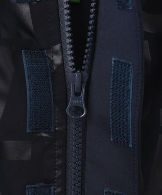 PW CIRCULUS 【MEN】【撥水/防風/ストレッチ】ロゴプリント ジップアップ フーデッド ブルゾン ネイビー系