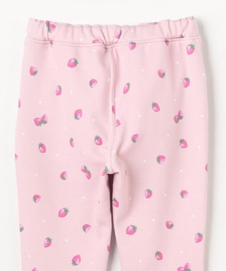 ANY KIDS 7days 裏シャギー 総柄ガーリーパンツ ピンクベージュ×イチゴ