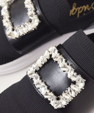 Bridget Birkin 【Bridget Birkin】ビジューバックルニットスニーカー ブラック