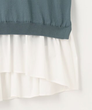 組曲 ストレッチクリアドッキング ニットプルオーバー チャコールブルー系