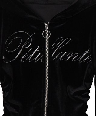 WEGO サイドドロストベロアパーカー ブラック