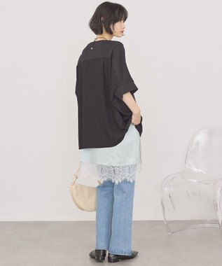 AMERICAN HOLIC 異素材コクーンプルオーバー Black