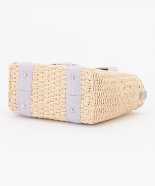 LA BAGAGERIE 【MONICA】リボンハンドル2WAYかごバッグ ライトグレー