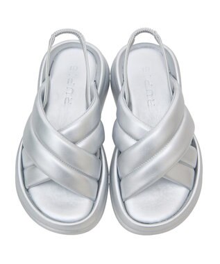 Green Parks ＲＵＰＩＳ．　パフクロスサンダル Silver