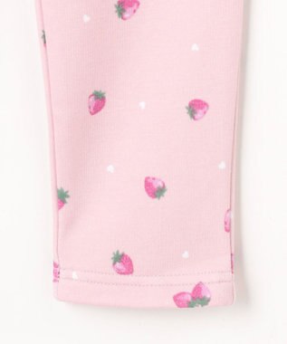 ANY KIDS 7days 裏シャギー 総柄ガーリーパンツ ピンクベージュ×イチゴ