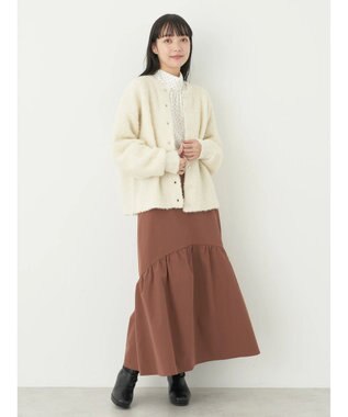 earth music&ecology ブークレカーディガン Ivory