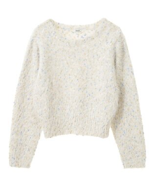 earth music&ecology ジャンボノットシャギーニットプルオーバー Off White