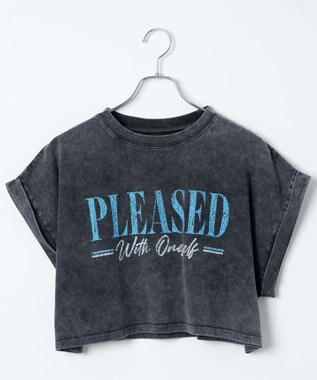 WEGO 【洗える】ヴィンテージウォッシュロールアップショートTシャツ 柄1