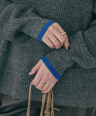 AMERICAN HOLIC 【WEB限定】配色ラインニットプルオーバー Light Gray Mixture