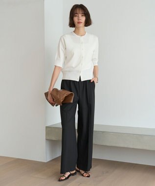 UNFILO 【新色追加】イージーワイドパンツ ブラック