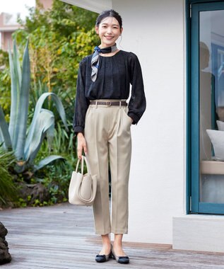 Tiaclasse 【小倉優子さん着用・洗える】カラーテーパードパンツ ベージュ