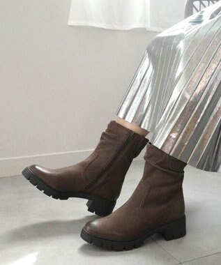 Pointer 本革ミドル丈ブーツ ダークブラウン