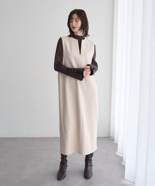 YECCA VECCA キーネックジャンスカ Light Beige