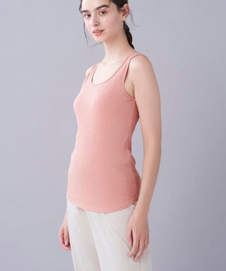 une nana cool 綿100% リブ編みコットン タンクトップ OR