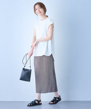 ANY L 【ウエストゴム】プリーツアイラインスカート グレー