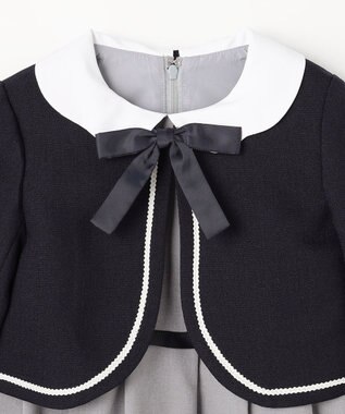 ANY KIDS 【2点セット】ノーカラー ボレロジャケット+襟付き ワンピース グレー