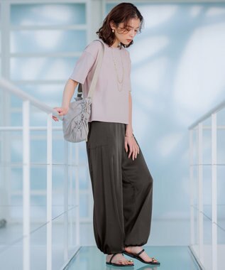 23区 L 【GLOW8月号掲載/接触冷感】半袖 クロップド IT TEE [WEB限定]ダスティピンク系