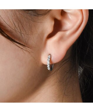 blancotokyo 【金属アレルギー対応】ジルコニアフープピアス CLARA シルバー