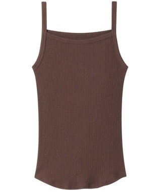 une nana cool 綿100% リブ編みコットン キャミソール