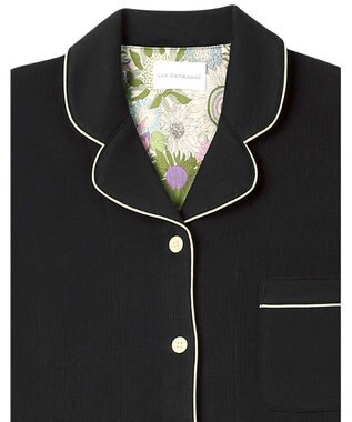 une nana cool 【綿混】ソフトコットンリブ 半袖開襟パジャマ MADE WITH LIBERTY FABRIC