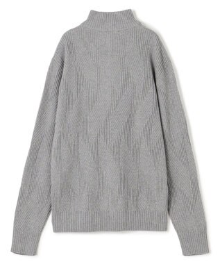 JOSEPH HOMME  新柄【洗える】シルクバルキー　　ハイネックジップアップニット ライトグレー系