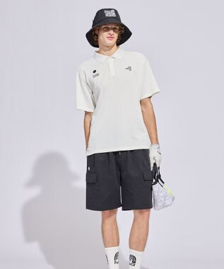 PW CIRCULUS 【MEN】ミニワッフル鹿の子ポロ ゴルフ ホワイト系