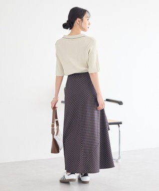 earth music&ecology ラインカラーポロニット ブラック