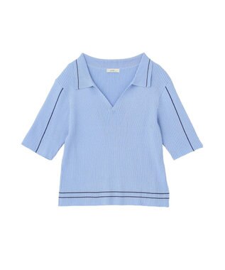 earth music&ecology ラインカラーポロニット ブラック