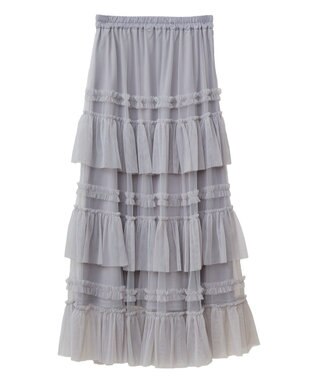 Green Parks ・ＥＬＥＮＣＡＲＥ　ＤＵＥチュールフリルティアードスカー Gray