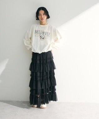 Green Parks ・ＥＬＥＮＣＡＲＥ　ＤＵＥチュールフリルティアードスカー Black