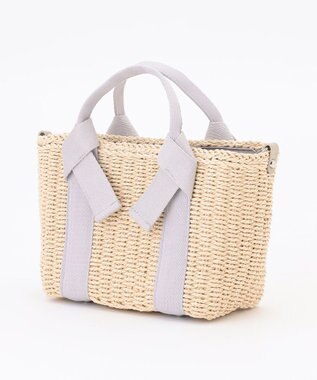 LA BAGAGERIE 【MONICA】リボンハンドル2WAYかごバッグ ライトグレー