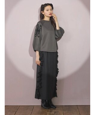 Green Parks ■ＥＳＣＡＲ　サイドラッフルナロースカート Black