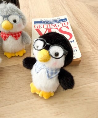 WEGO 優秀メガネペンギンぬいぐるみキーホルダー