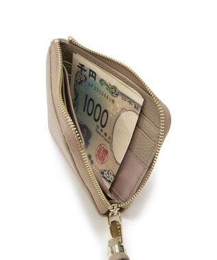 TOPKAPI 【新色追加】【TREASURE TOPKAPI】シュリンクレザー Lファスナー ミニ 財布 グレージュ