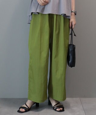 AMERICAN HOLIC イージーケア＋接触冷感ウエストタックワイドパンツ Pistachio