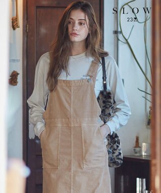 23区 【SLOW】コンパクトシングルジャージー ロゴ Tシャツ フロスト系