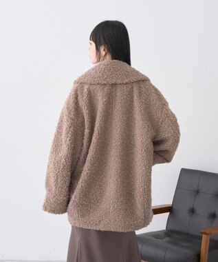 earth music&ecology ループファーコート Gray Beige