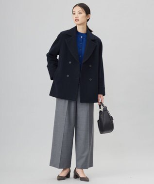 J.PRESS LADIES 【洗える】KNIT BASIC クルーネック ニット トップブルー系