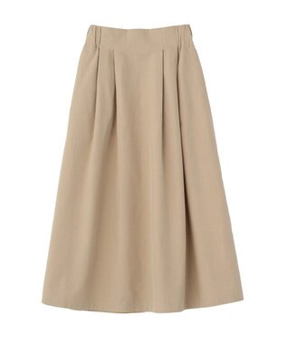 Green Parks 綿混やわらかタッチタックスカート Beige