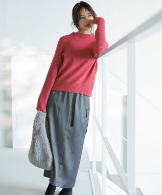 ANY SIS 【洗える】サイドケーブルアンゴラブレンド ニット ベリーピンク