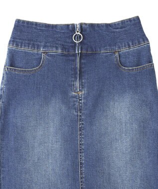 YECCA VECCA フロントZIPハイウエストデニムスカート Indigo