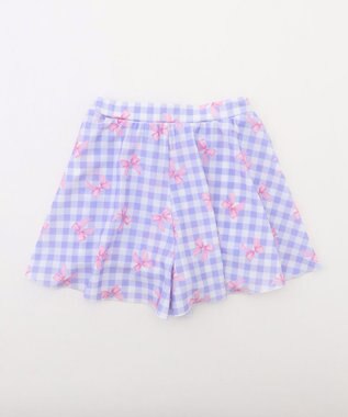 ANY KIDS 【UVカット】2WAYショルダーセパレート水着 ラベンダー×ラベンダーチェック