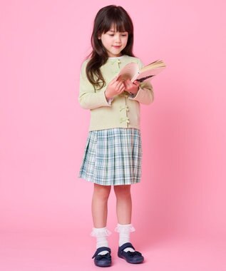 ANY KIDS チェック ガーリー スカパン グリーン系