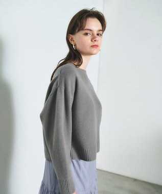 GRACE CONTINENTAL ウールルーズニットトップ グレー