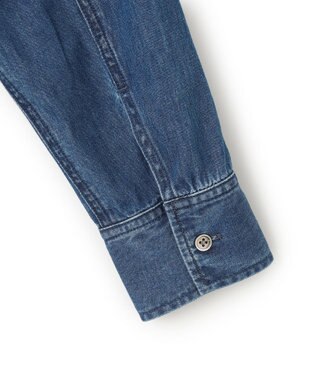 23区 【Oggi4月号掲載/洗える】23区DENIM ライトダンガリー シャツワンピース インディゴ