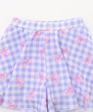 ANY KIDS 【UVカット】2WAYショルダーセパレート水着 ラベンダー×ラベンダーチェック