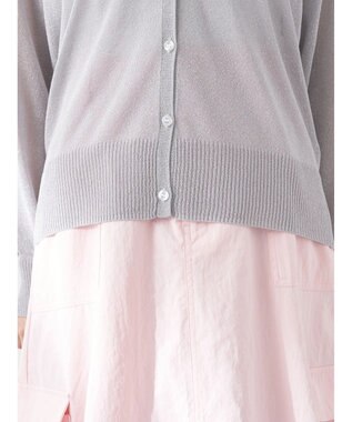 earth music&ecology ラメ入りニットカーディガン Light Gray